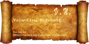Valentiny Nikolett névjegykártya