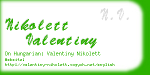 nikolett valentiny business card